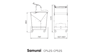 Машины для нарезки хлеба с основанием на колесах SAMURAI CP42S - CP52S